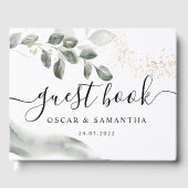 Gentle Greenery Waterverf Leaf | Goudstof | Gastenboek (Voorkant)