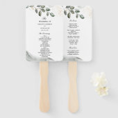 Gentle Greenery Waterverf Leaf | Goudstof Handwaaier (Voorkant en achterkant)