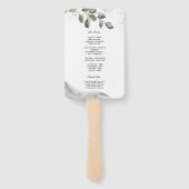 Gentle Greenery Waterverf Leaf | Goudstof Handwaaier (Achterkant)