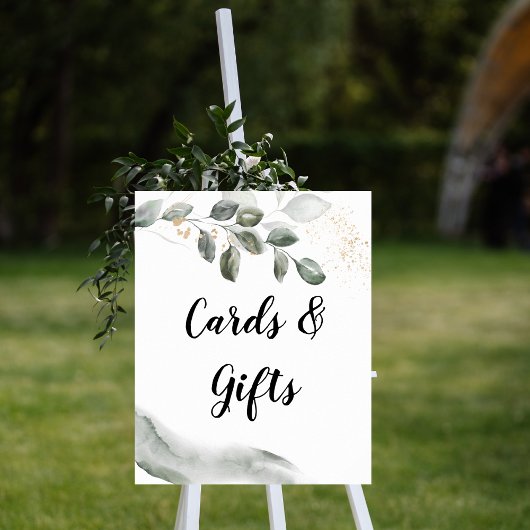 Gentle Greenery Waterverf Leaf | Goudstof | Poster