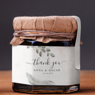 Gentle Greenery Waterverf Leaf   Goudstof Vierkante Sticker