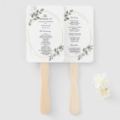 Gentle Greenery Waterverf Leaf Lijst & Flower Handwaaier (Voorkant en achterkant)