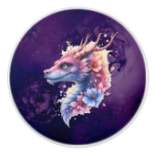 Gentle Guardian Dragon.  Keramische Knop (Voorkant)