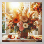 Gentle Herfst Flowers Decoratief Poster (Voorkant)
