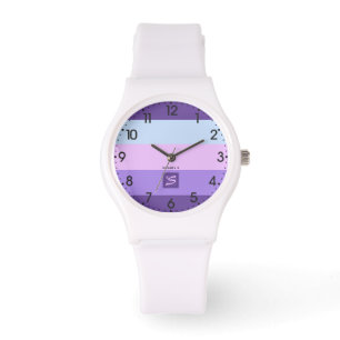 Gentle Lavender Dreams Color Palette Monogram Horloge