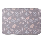 Gentle Lavender & roze Floral Pattern Personalized Badmat (Voorkant)