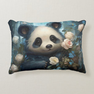 Gentle Panda Beer onder Oerwoud Rozen Accent Kussen