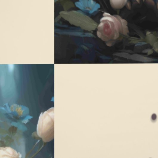 Gentle Panda Beer onder Oerwoud Rozen Behang (Zoom)