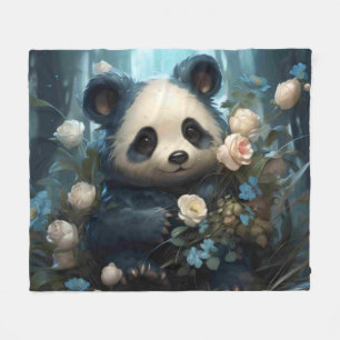 Gentle Panda Beer onder Oerwoud Rozen Fleece Deken