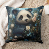 Gentle Panda Beer onder Oerwoud Rozen Kussen (Deken)