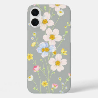 Gentle Pastel Wildflowers iPhone 16 Plus Hoesje
