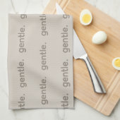 Gentle Repeated Word Pattern Cozy, Calm & Soft  Theedoek (Quarter Fold)