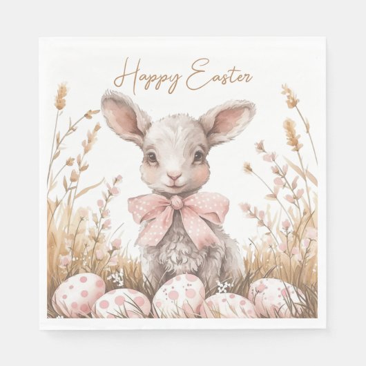 Gentle Spring Lamb & Pastel Easter Egg Hunt Servet (Voorkant)