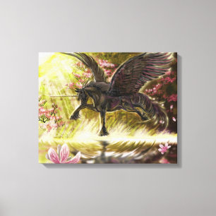 Gentle Touch~winged eenhoorn canvas Afdruk