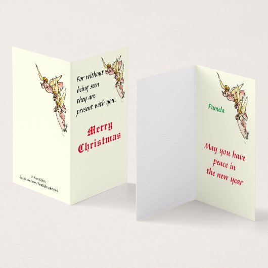 Gentle Waterverf Angels Emerge from Clouds Holida Kaart (Binnen en buitenkant)