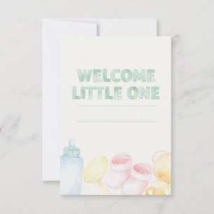 Gentle Waterverf Welkom Little One Baby shower Kaart
