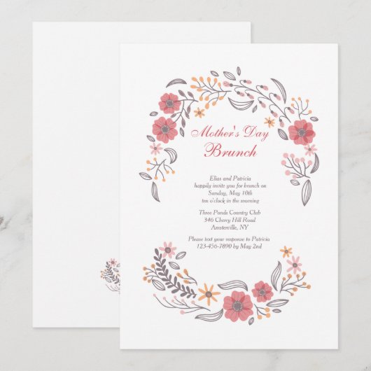 Gentle Whisper Invitation Kaart (Voorkant / Achterkant)