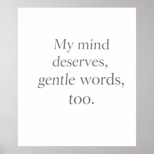 Gentle Words Self-Care Quote  Poster (Voorkant)