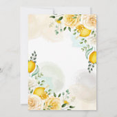 Gentle Yellow Roses Lemons Couples Shower Invites (Achterkant)