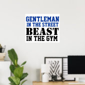 Gentleman and Beast Workout Motivation Poster (Thuiskantoor)