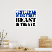 Gentleman and Beast Workout Motivation Poster (Keuken)