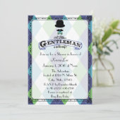 Gentleman Baby shower Argyle Kaart (Staand voorkant)