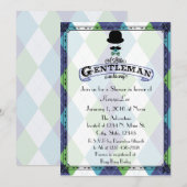 Gentleman Baby shower Argyle Kaart (Voorkant / Achterkant)
