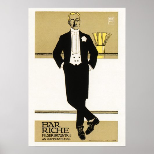 Gentleman BAR RICHE Sachplakin Hans Rudi Erdt Poster (Voorkant)