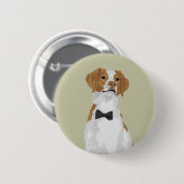 Gentleman Brittany Dog Pin Button voor Hondenliefh (Voorkant /achterkant)