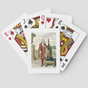 Gentleman die de cello speelt, gepubliceerd onder speelkaarten
