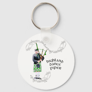 Gentleman Dudelsackspeler in Groene Kilt Sleutelhanger