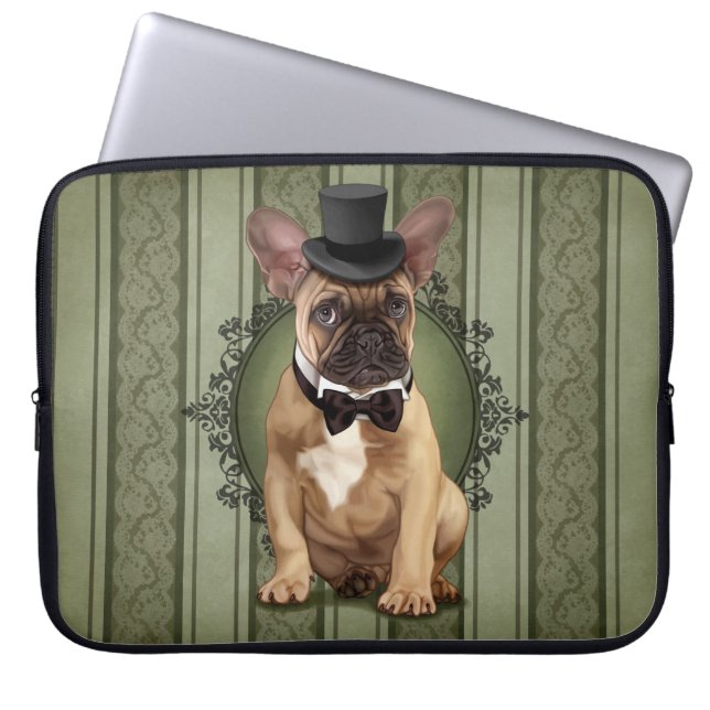 Gentleman French Bulldog Laptop Sleeve (Voorkant)