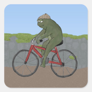 Gentleman Frog op een fiets Stickers