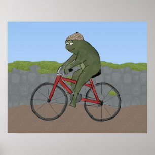 Gentleman Frog op een Poster van een fiets