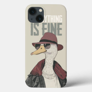 Gentleman Goose: Retro "Alles is in orde" Kunst Ca iPhone 13 Hoesje