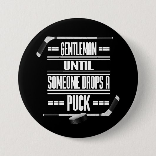 Gentleman Ice Hockey Humor Ronde Button 7,6 Cm (Voorkant)