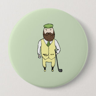 Gentleman in golfclub ronde button 4,0 cm