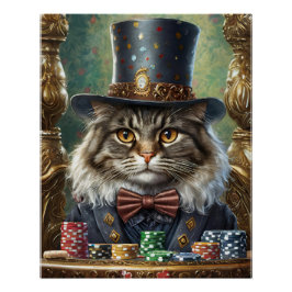 Gentleman Kat, Fancy kat spelen Poker Perfect Poster
