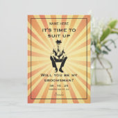  Gentleman pak groomsman Kaart (Staand voorkant)