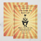  Gentleman pak groomsman Kaart (Voorkant / Achterkant)