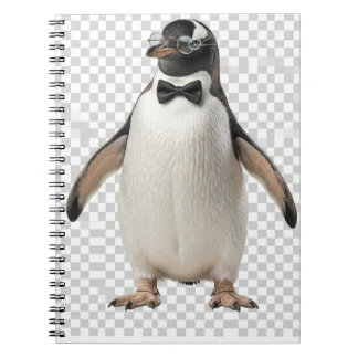 Gentleman Penguin in Bow Tie and Glasses Notitieboek