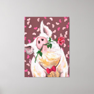 Gentleman Pig Canvas Afdruk
