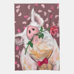 Gentleman Pig - Romantic - Funny Theedoek