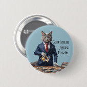 Gentleman puzzel puzzel pin games ronde button 5,7 cm (Voorkant /achterkant)