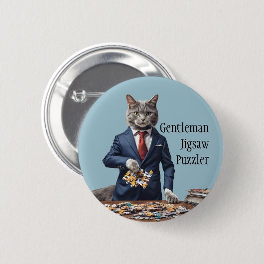 Gentleman puzzel puzzel pin games ronde button 5,7 cm (Voorkant /achterkant)