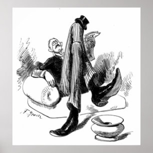 Gentleman Reading 1880 Poster