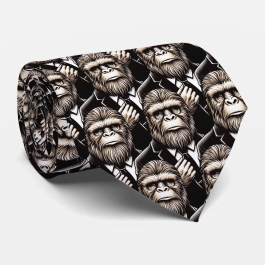 Gentleman Sasquatch - Funny Bigfoot Stropdas (Opgerold)