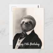 Gentleman Sloth Birthday Kaart (Voorkant / Achterkant)