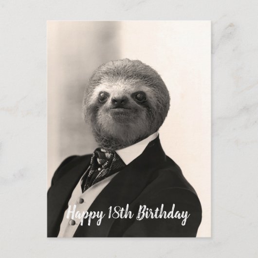 Gentleman Sloth Birthday Kaart (Voorkant)