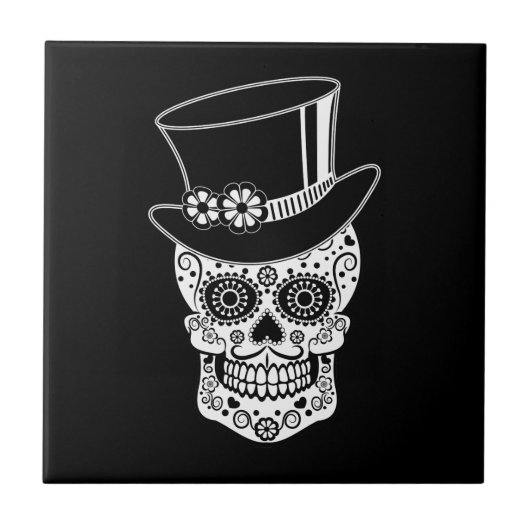 Gentleman Sugar Skull Tegeltje (Voorkant)